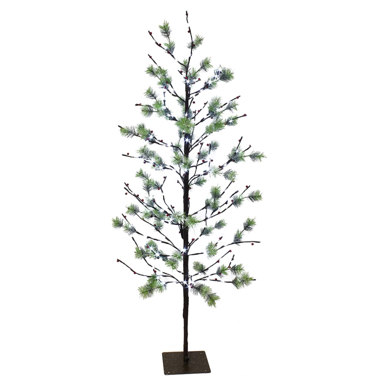 5ft. Pre-Lit Twig Tree, White LED Twinkle Lights